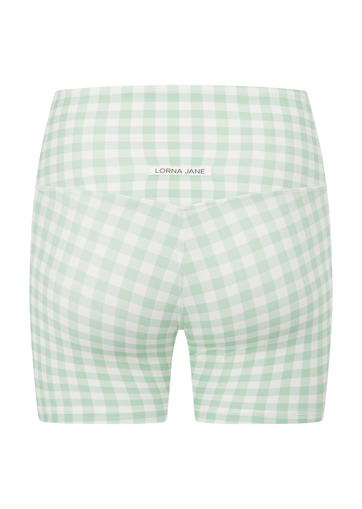 Lorna Jane Sweet Gingham 14cm Bike Shorts - Soft Mint Ranch Gingham Print