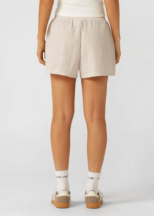 Lorna Jane Country Club Seersucker Shorts - Latte Stripe