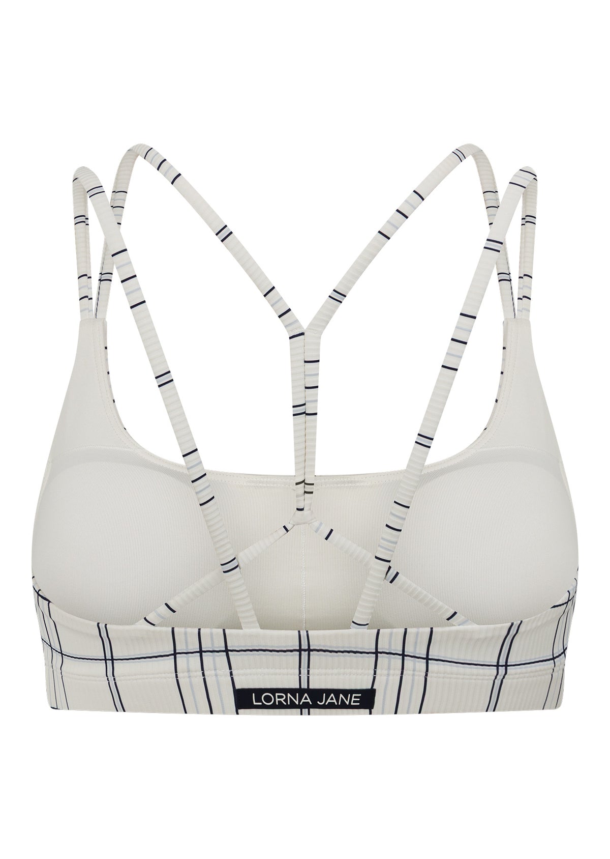 Lorna Jane Checked Out Rib All Day Sports Bra - Checked Out Print