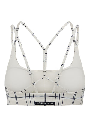 Lorna Jane Checked Out Rib All Day Sports Bra - Checked Out Print