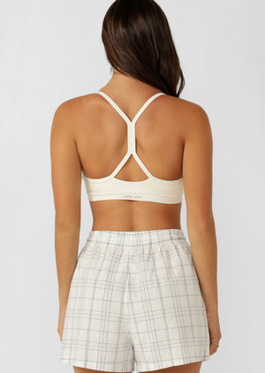 Lorna Jane Irresistible Rib All Day Sports Bra - Cream