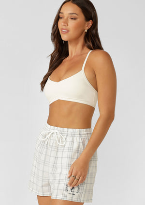 Lorna Jane Irresistible Rib All Day Sports Bra - Cream
