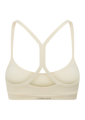 Lorna Jane Irresistible Rib All Day Sports Bra - Cream