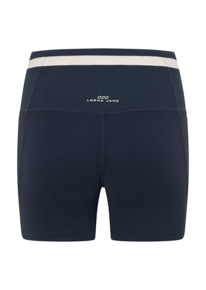 Lorna Jane Siren Luxe Rib 14cm Bike Shorts - Platinum Navy