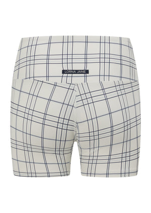 Lorna Jane Checked Out Rib 12cm Bike Shorts - Checked Out Print