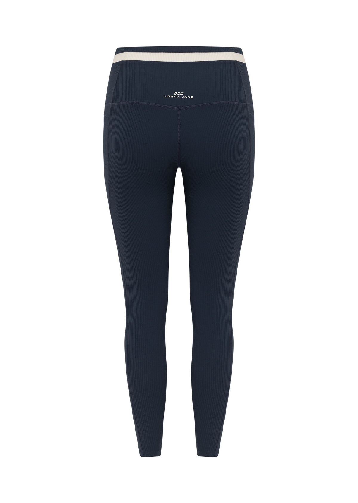 Lorna Jane Siren Luxe Rib Ankle Biter Leggings - Platinum Navy