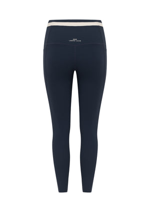 Lorna Jane Siren Luxe Rib Ankle Biter Leggings - Platinum Navy