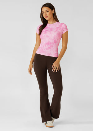 Lorna Jane Active Living Slim T-Shirt - Sweet Pink Tie Dye Print