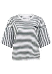 Lorna Jane Heartstrings T-Shirt - Fig Green Mini Stripe