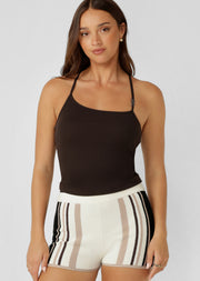 Lorna Jane Synchronised Rib Bra Tank Combo - Volcano