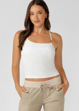 Lorna Jane Synchronised Rib Bra Tank Combo - White