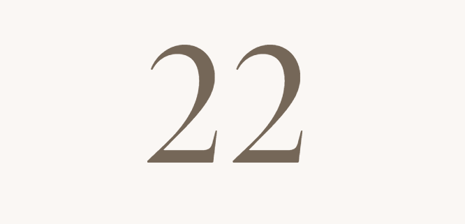 Text reading the number 22
