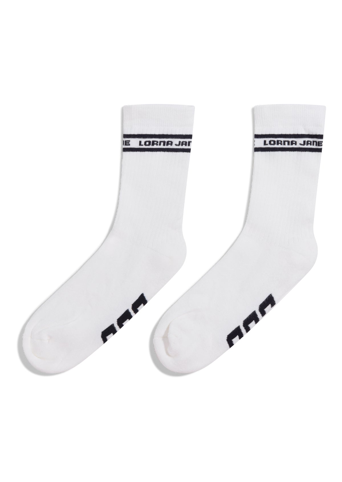 Lorna Jane Sporty Crew Socks - White/Black