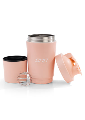 Lorna Jane Stainless Steel Compartment Protein Shaker - Dream Pink