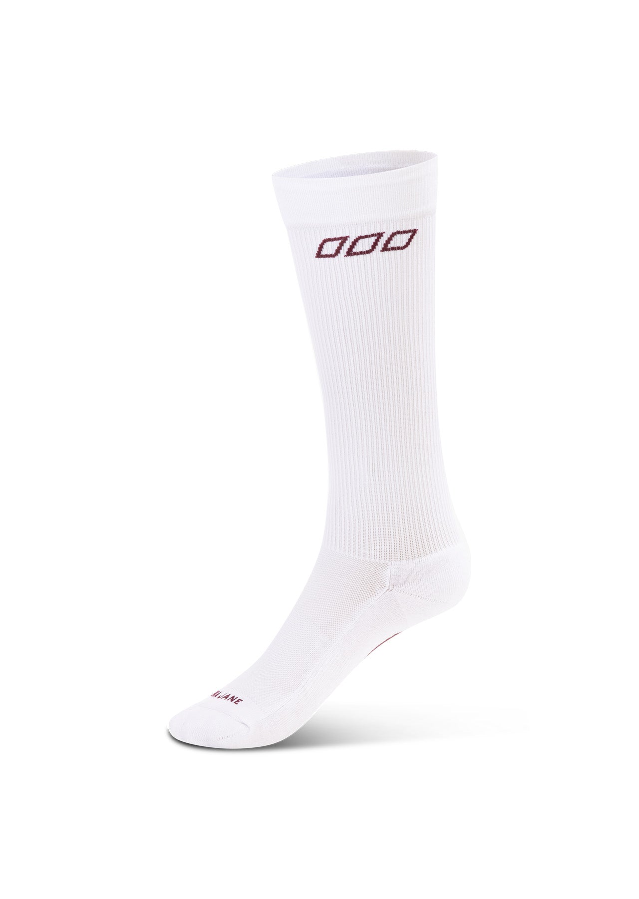 Lorna Jane Soft Compression Socks - White & Dark Ruby