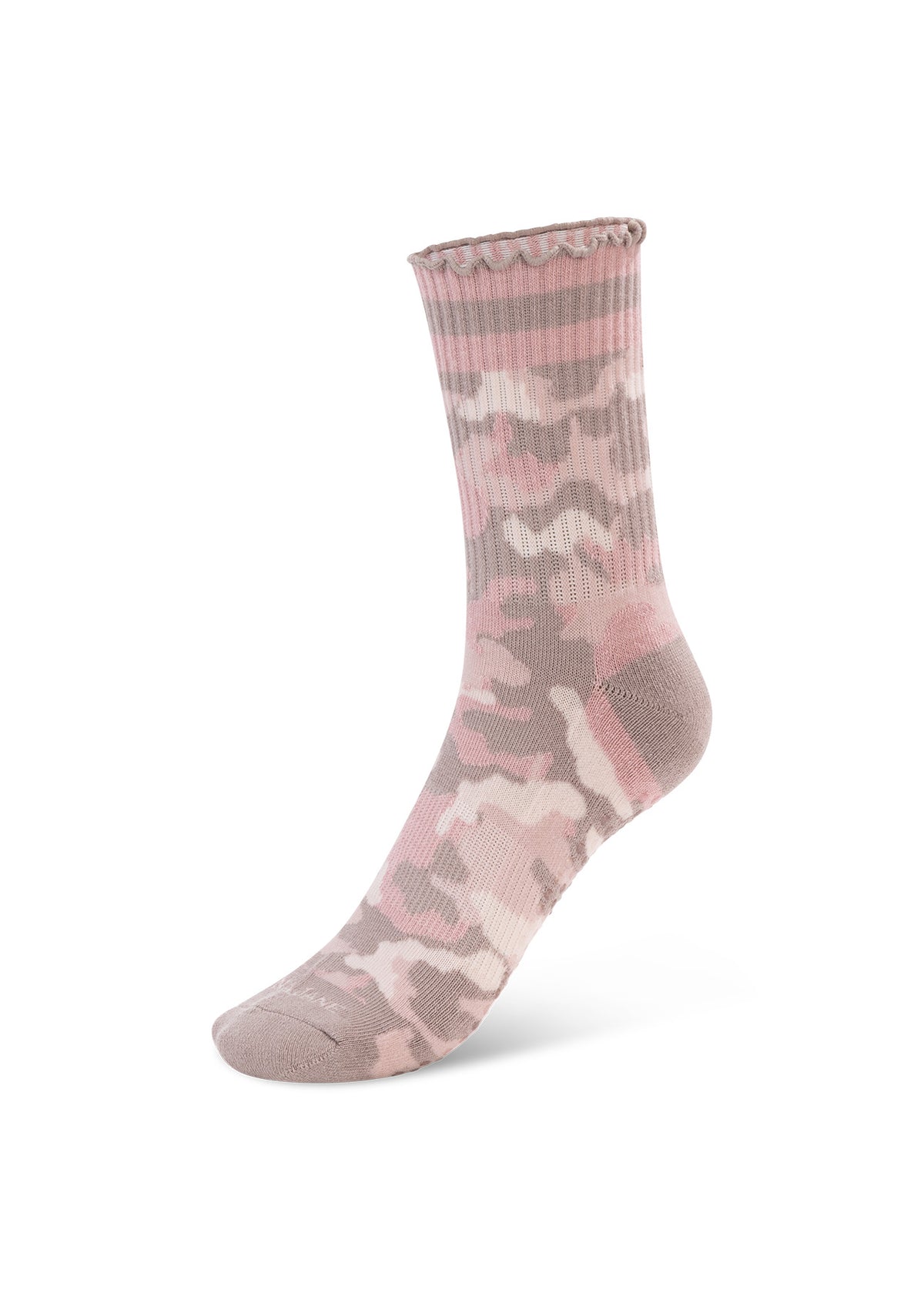 Lorna Jane Cute In Camo Pilates Grip Crew Socks - Pink Camo