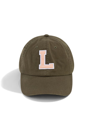 Lorna Jane LJ Letterman Cap - Washed Dark Khaki Haze