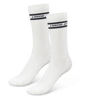 Lorna Jane Pilates Grip Crew Socks - Porcelain/ Black