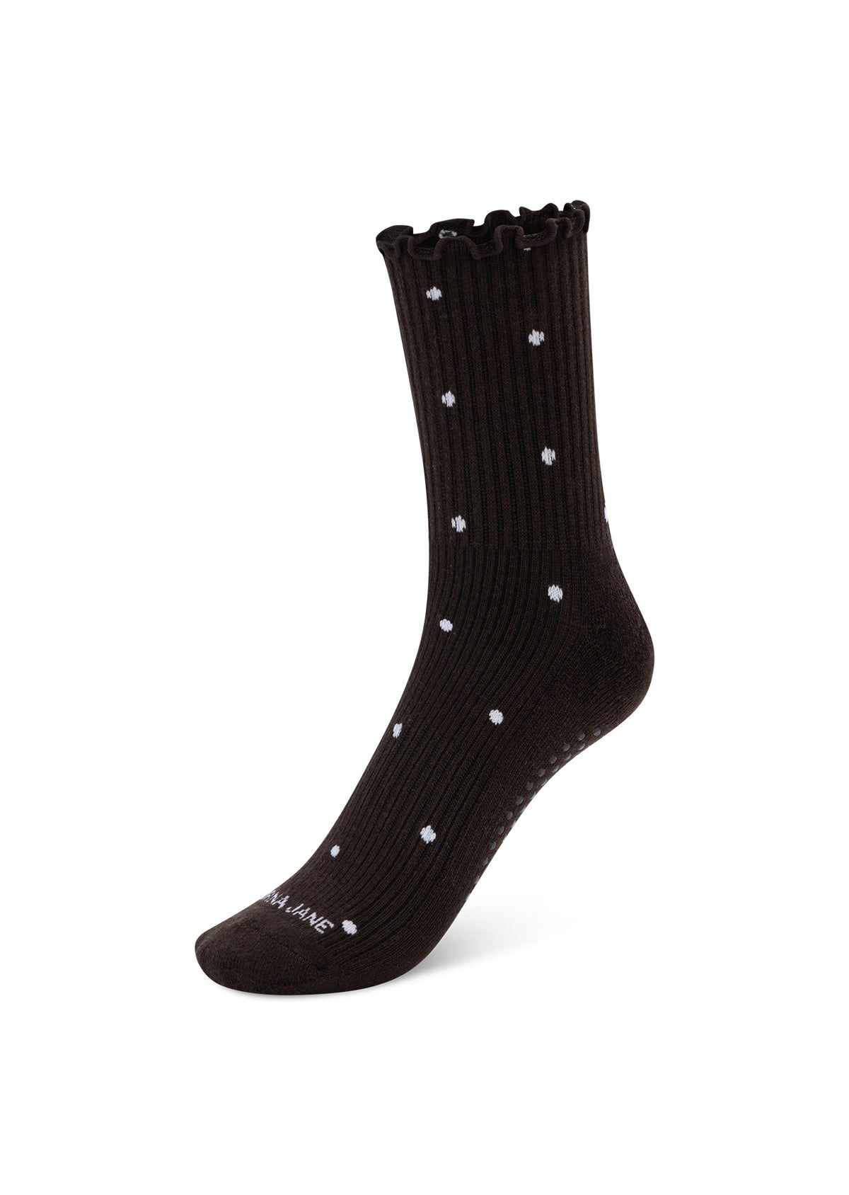 Lorna Jane Sweet Spot Pilates Grip Crew Socks - Volcano Polka Dot