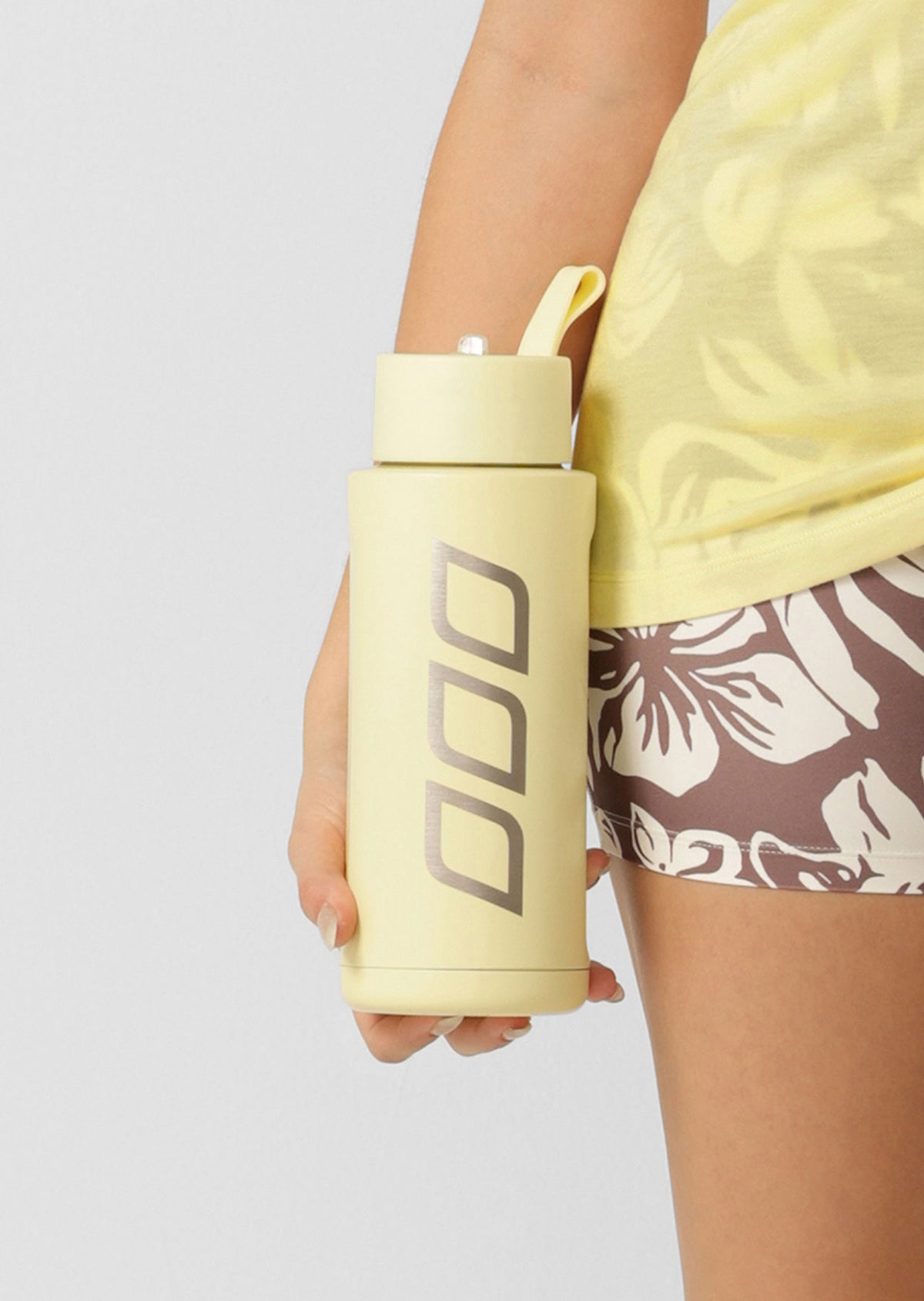 Lorna Jane Essential 1L Insulated Water Bottle - Lemon Cream