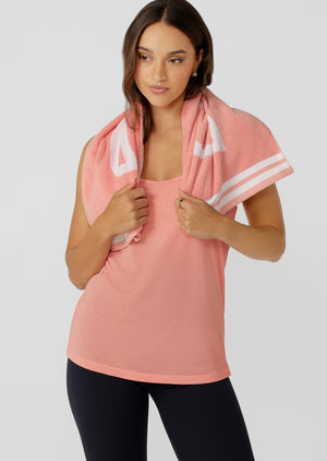 Lorna Jane Icon Sweat Towel - Peach Spritz