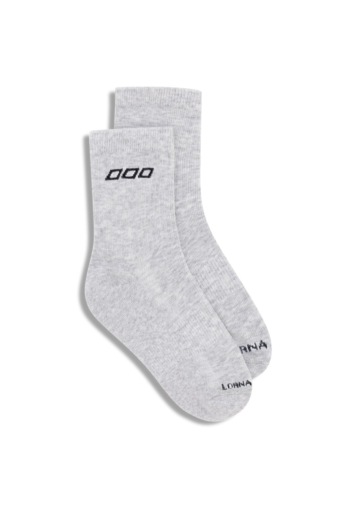 Lorna Jane LJ Quarter Crew Socks - Grey Marl & Black