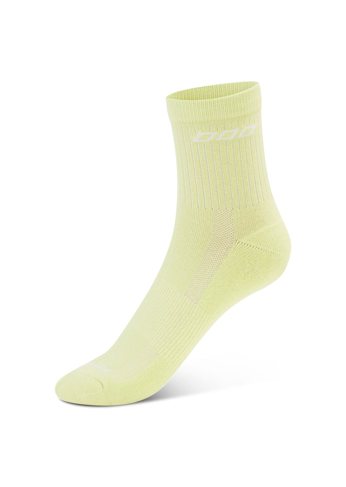 Lorna Jane LJ Quarter Crew Socks - Lime Cordial & White
