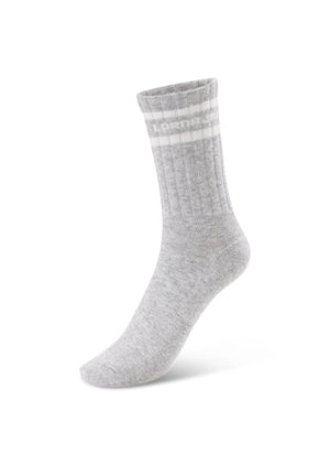Lorna Jane Sporty Crew Socks - Grey Marl & Porcelain