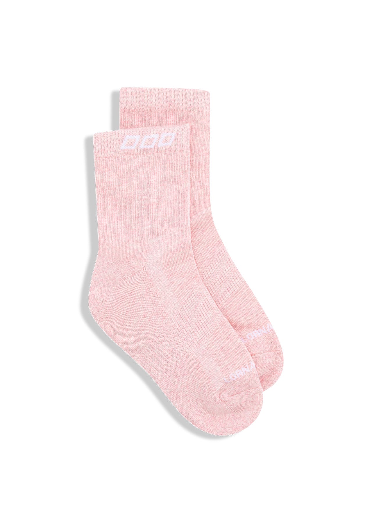 Lorna Jane 3PK LJ Quarter Crew Socks - Wisteria Pink Marl & Black & White