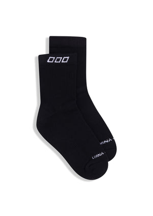 Lorna Jane 3PK LJ Quarter Crew Socks - Wisteria Pink Marl & Black & White
