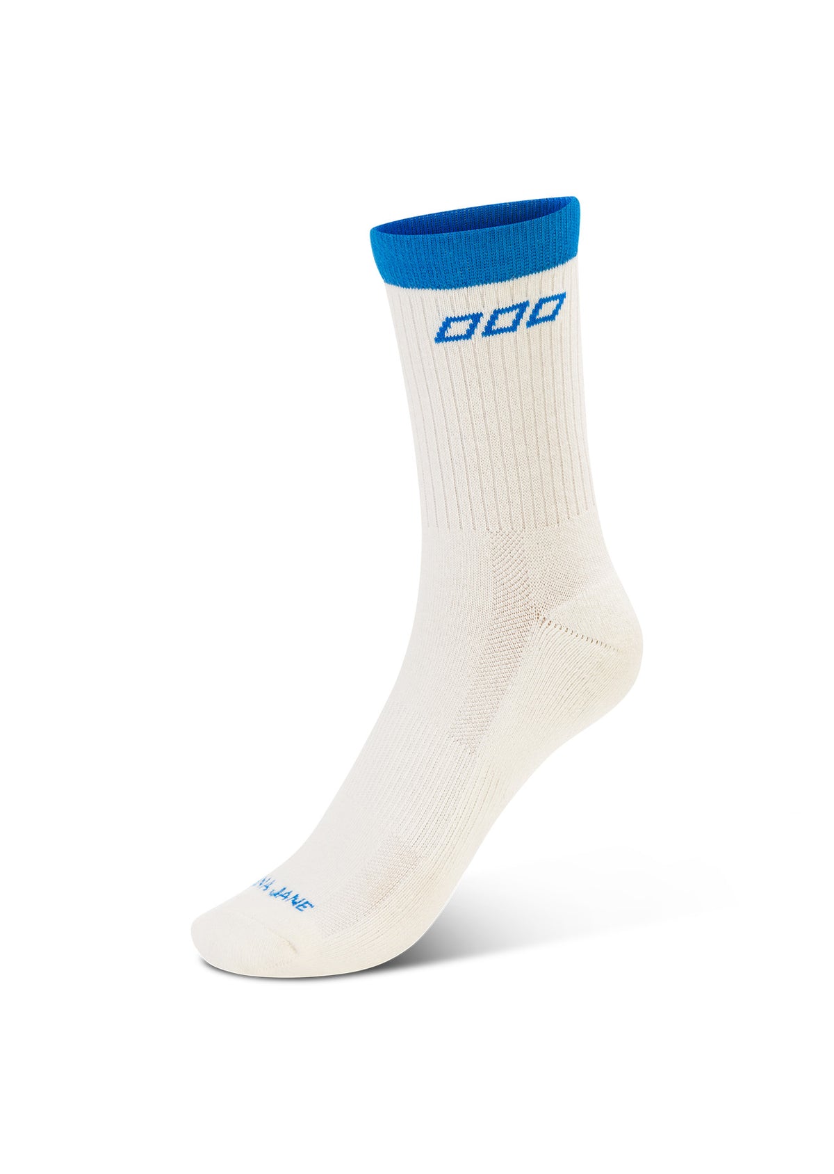 Lorna Jane Sporty Stripe Quarter Crew Socks - Porcelain & Capri Blue