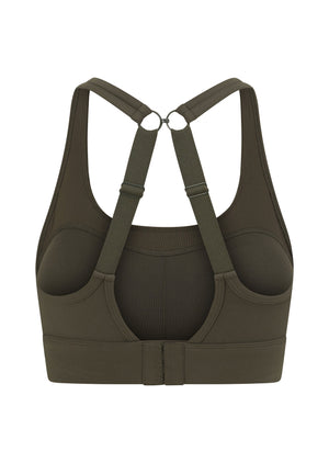 Lorna Jane Amy Maximum Support Sports Bra - Dark Khaki Haze