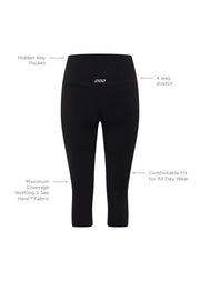 Lorna Jane Lotus 3/4 Leggings - Black