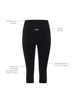 Lorna Jane Lotus 3/4 Leggings - Black