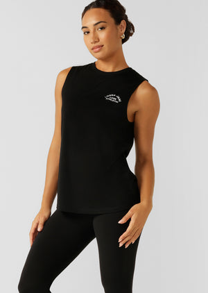 Lorna Jane Lotus Muscle Tank - Black