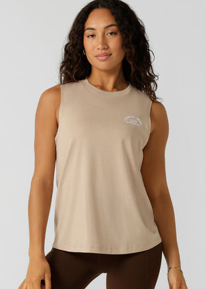 Lorna Jane Lotus Muscle Tank - Latte