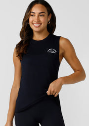Lorna Jane Lotus Muscle Tank - Midnight Blue