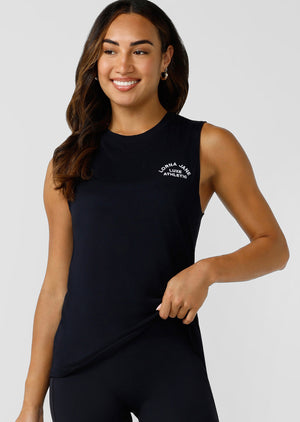 Lorna Jane Lotus Muscle Tank - Midnight Blue