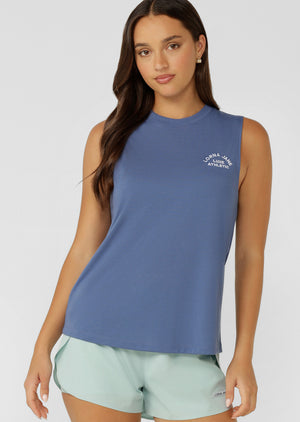 Lorna Jane Lotus Muscle Tank - Misty Blue