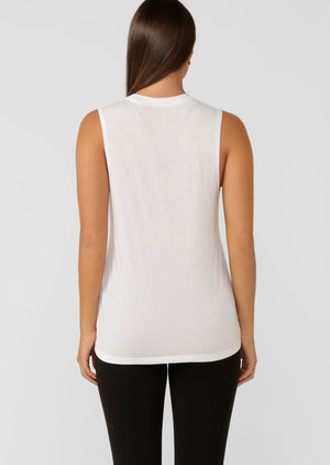 Lorna Jane Lotus Muscle Tank - White