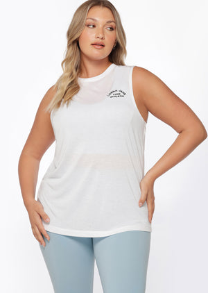 Lorna Jane Lotus Muscle Tank - White