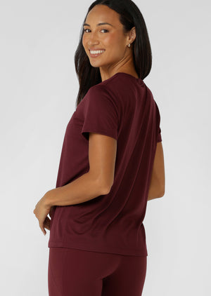 Lorna Jane Lotus T-Shirt - Cranberry