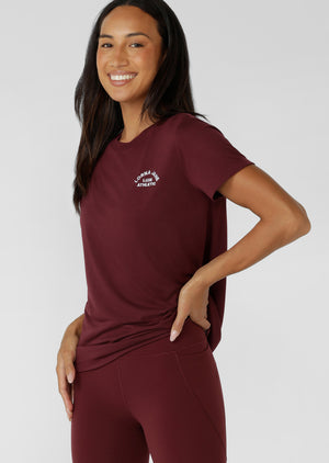 Lorna Jane Lotus T-Shirt - Cranberry