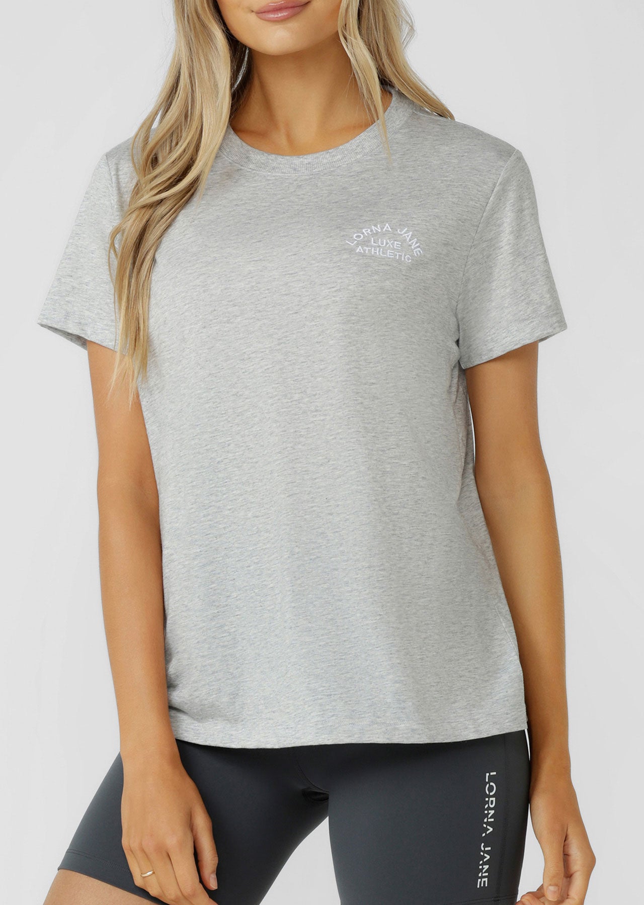 Lorna Jane Lotus T-Shirt - Grey Marl