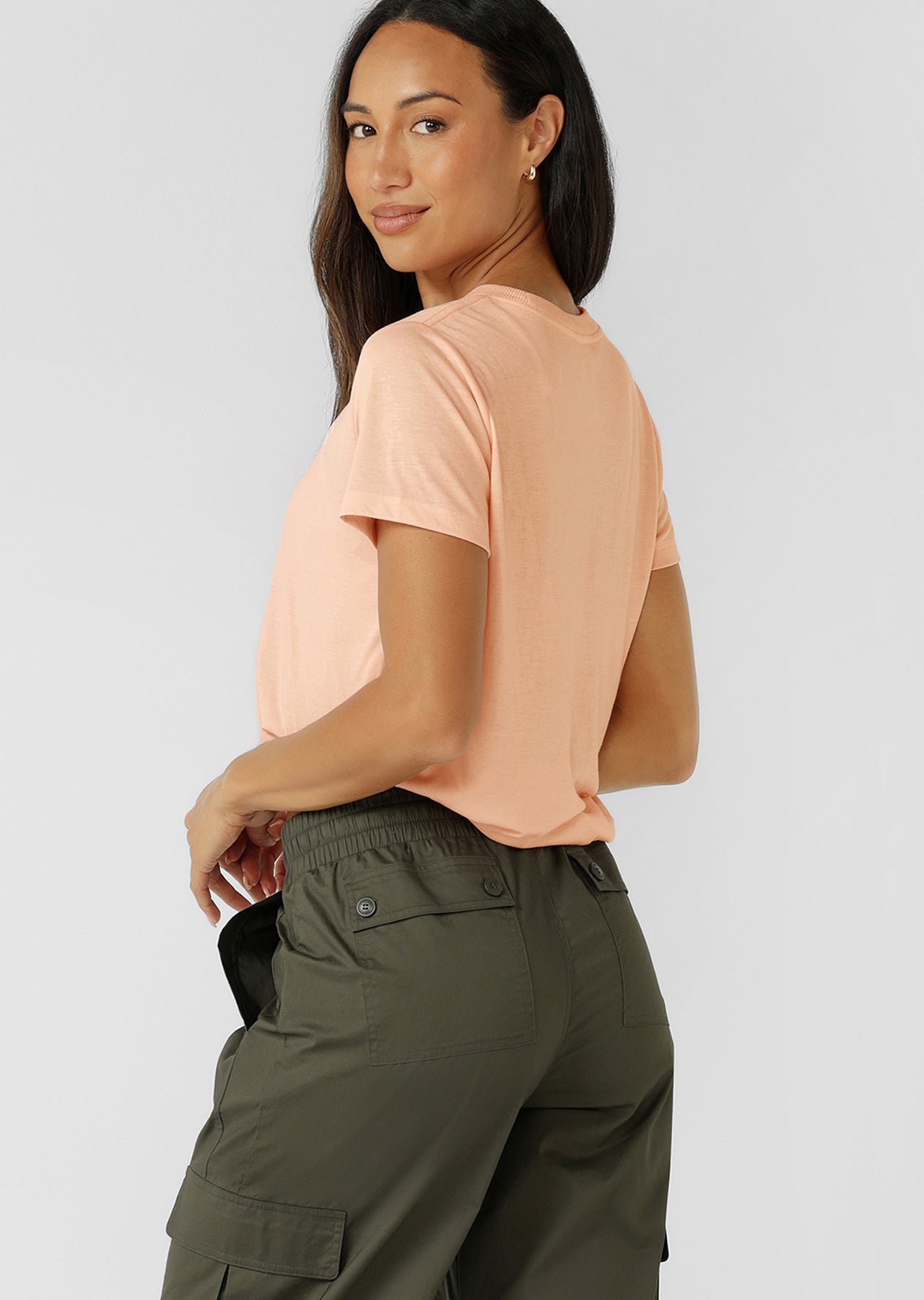 Lorna Jane Lotus T-Shirt - Pale Peach