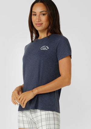 Lorna Jane Lotus T-Shirt - Platinum Navy Marl