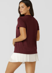 Lorna Jane Lotus T-Shirt - Plum Red Marl