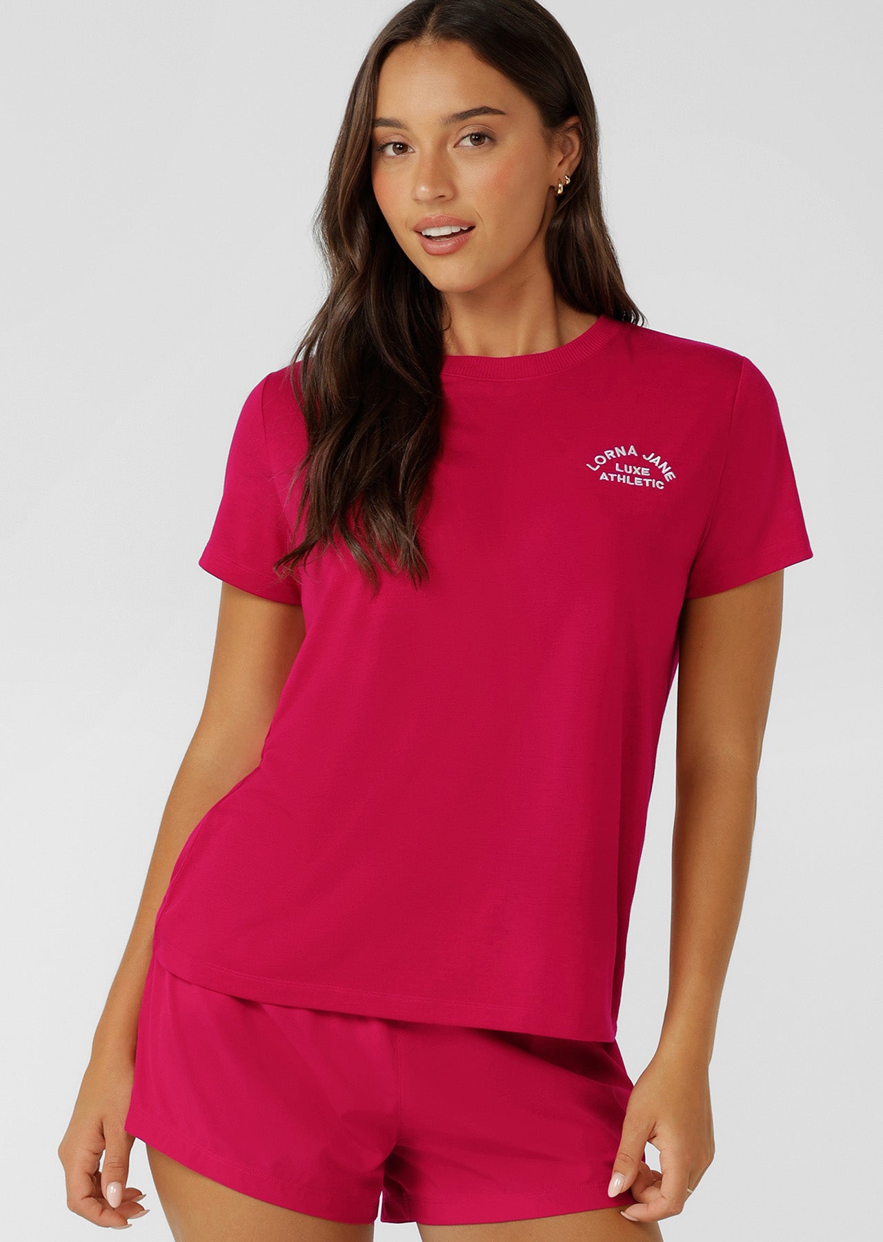 Lorna Jane Lotus T-Shirt - Raspberry