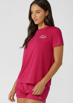 Lorna Jane Lotus T-Shirt - Raspberry