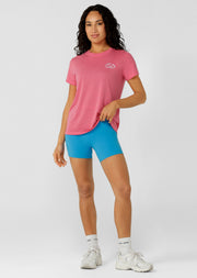 Lorna Jane Lotus T-Shirt - Vivid Pink Marl